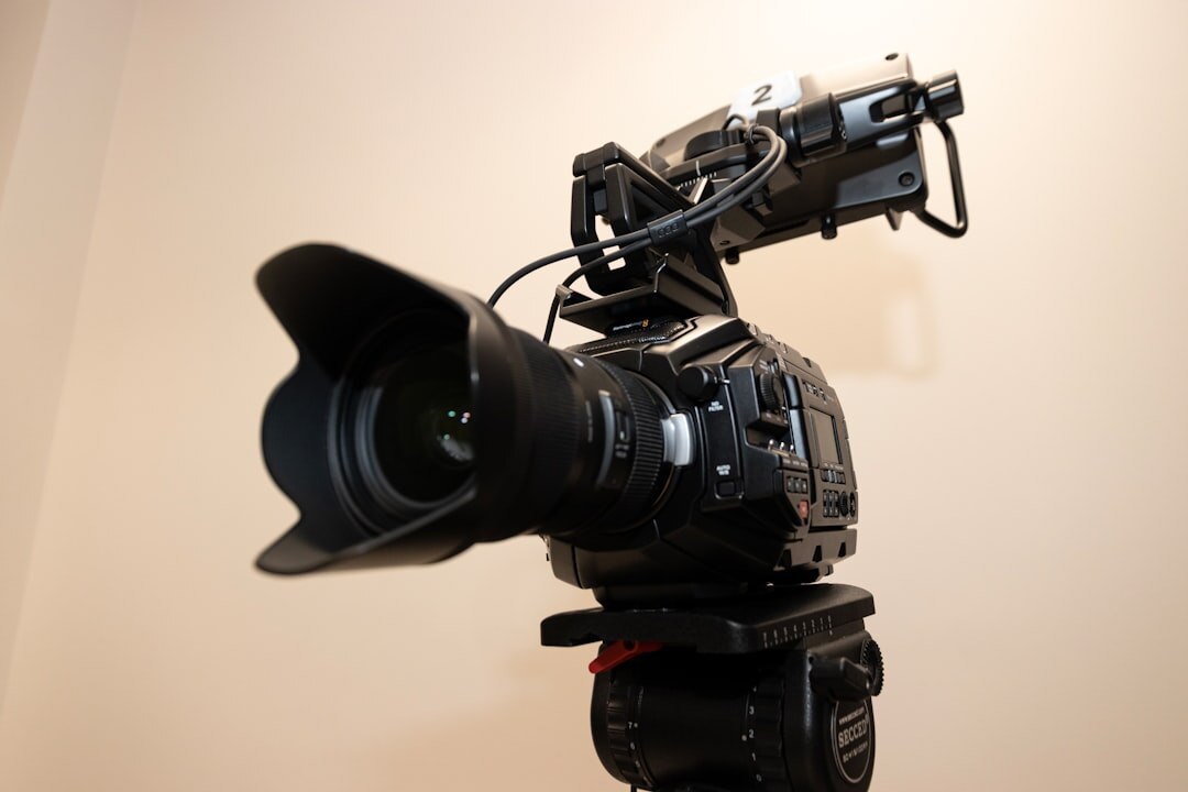 Wide angle view of professional recording studio