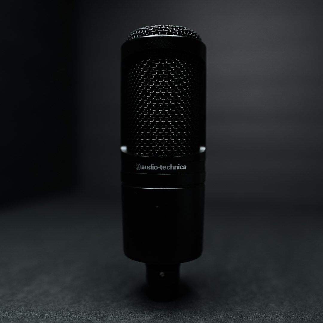 Close up of professional condenser microphone