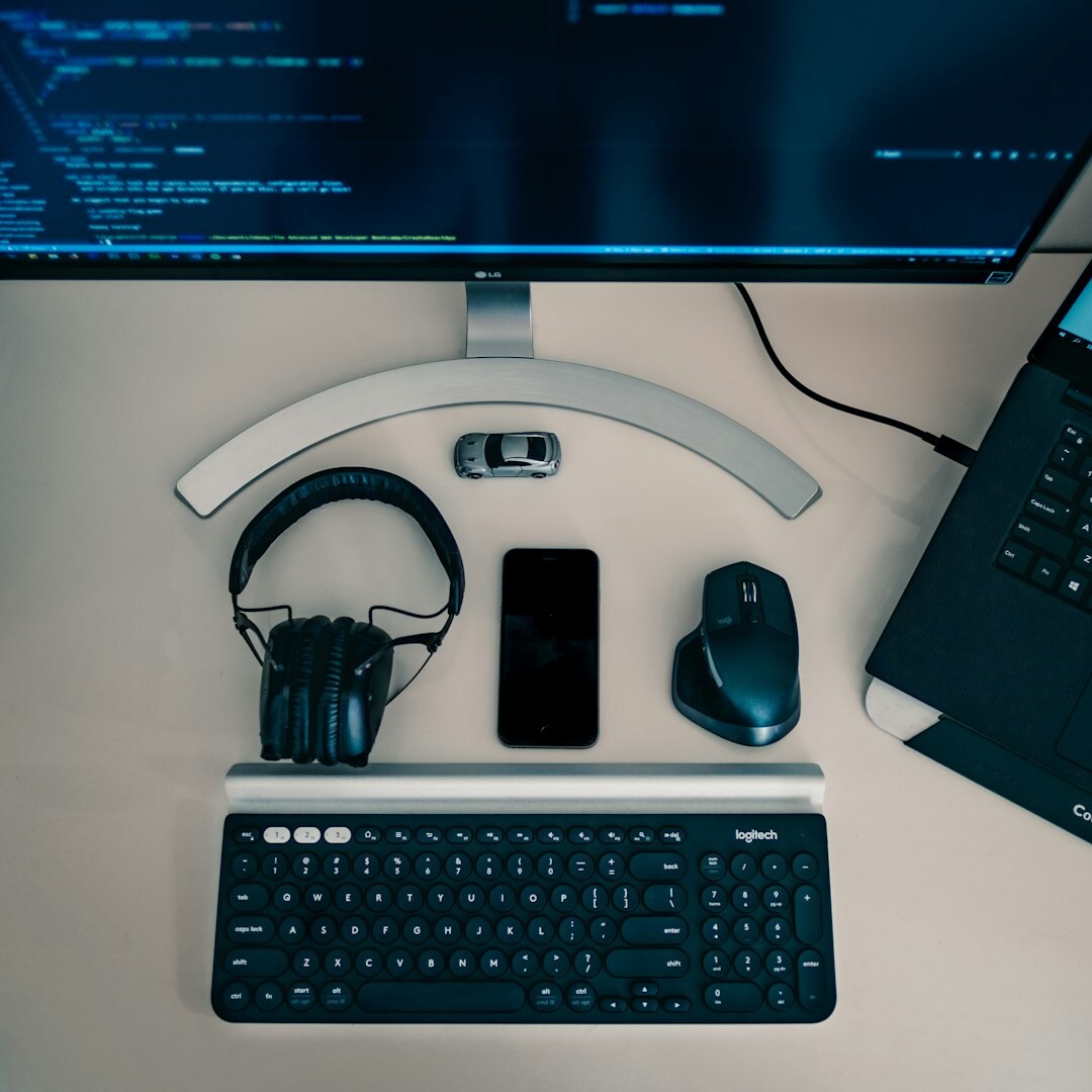 Professional studio headphones on desk